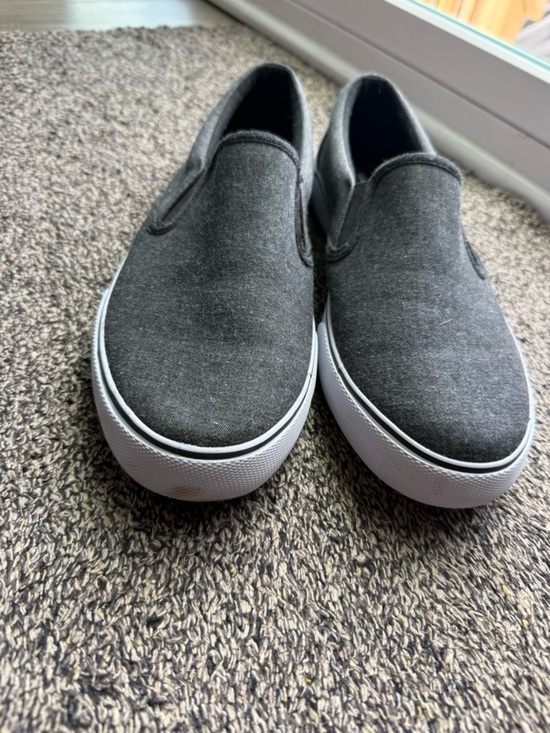 Other - Gray Slip-On Canvas Sneakers with White Sole